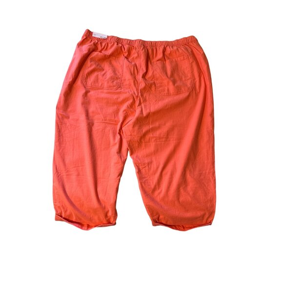 💖Lane Bryant coral capri midrise with elastic, drawstring waist, front pockets - Picture 2 of 6